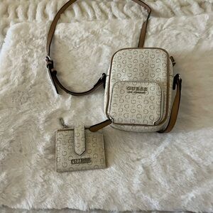 Guess Beige Crossbody Bag and Wallet Duo